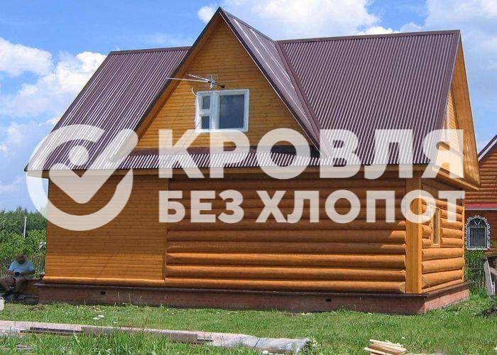 Монтаж кровли бани из профлиста